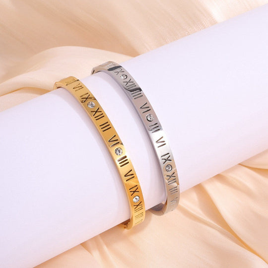 Evelyn - Titanium Bracelet with Roman Numerals