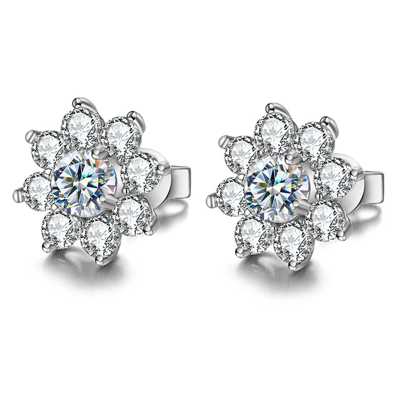 Sally - Moissanite Diamond Flower Earring