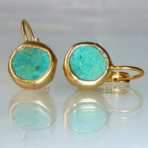 Thea - Vintage Turquoise Earrings in Gold