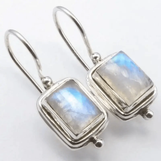 Margot - Moonstone Square Stone Earrings